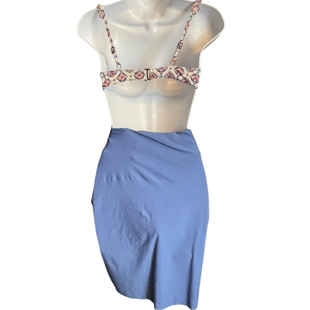 BECCA 3 Piece Geometric Print Bikini with Matching Wrap